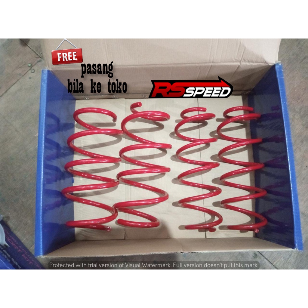 LOWERING KIT HSR RED HONDA BRIO 2011-2017 PER CUSTOM LEBIH CEPER & EMPUK DARI STANDAR