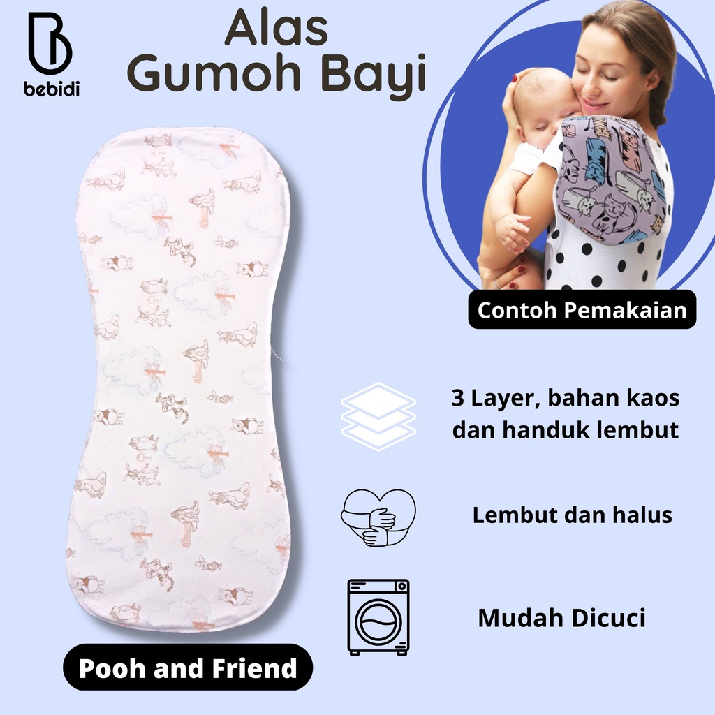 POOH and FRIEND Alas Gumoh Bayi Kaos Lembut bisa dicuci sapu tangan celemek lap bayi