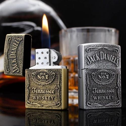 Korek Api Roda Model Zp Motif Timbul Jack Daniel's gold silver