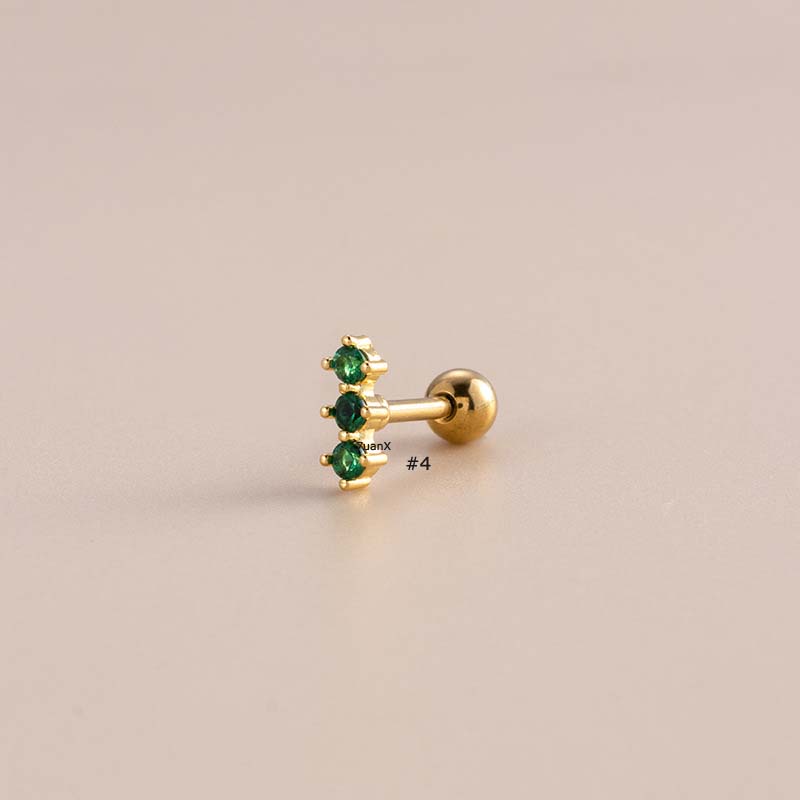 1biji Fashion Salib Hijau Kupu-Kupu Bentuk Ular Anting Stainless Steel Stud Helix Piercing 16Gauge Stainless Steel