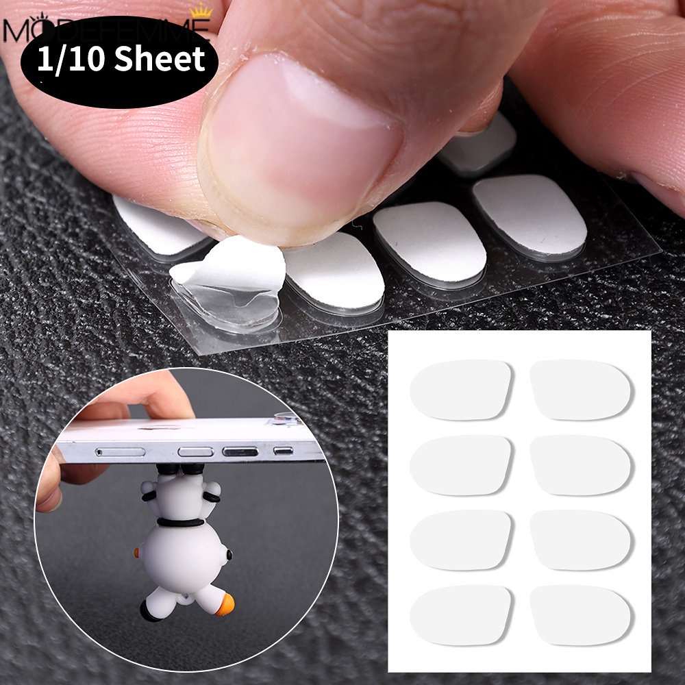 1per10lembar No tailoring Clear Nanogel Universal Traceless Balon Stiker Perekat Kuat Lem Dua Sisi Stretchable Fixing Dot Tapes Untuk Boneka Foto Mobil Ornamen