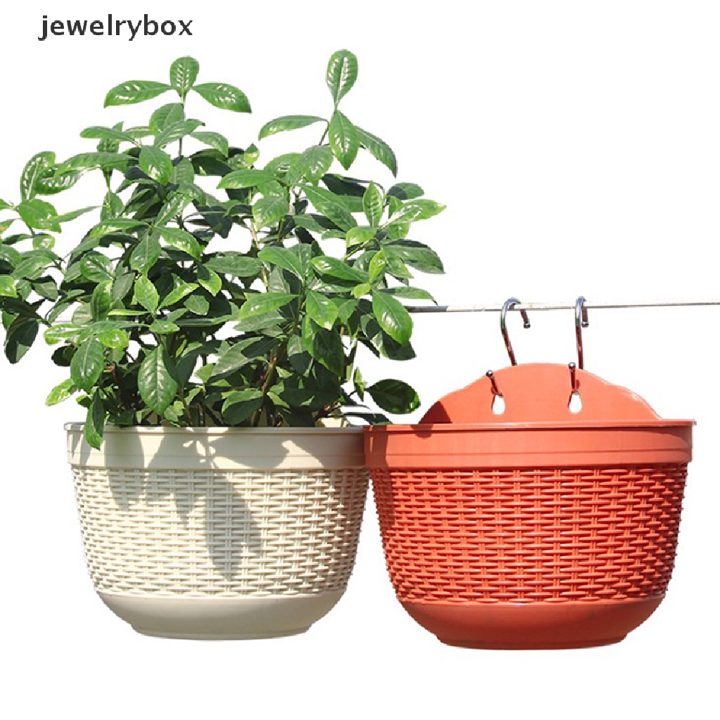 [jewelrybox] Pot Bunga Gantung Plastik Setengah Lingkaran Hiasan Dinding Tanaman Pot Keranjang Home Decor Boutique