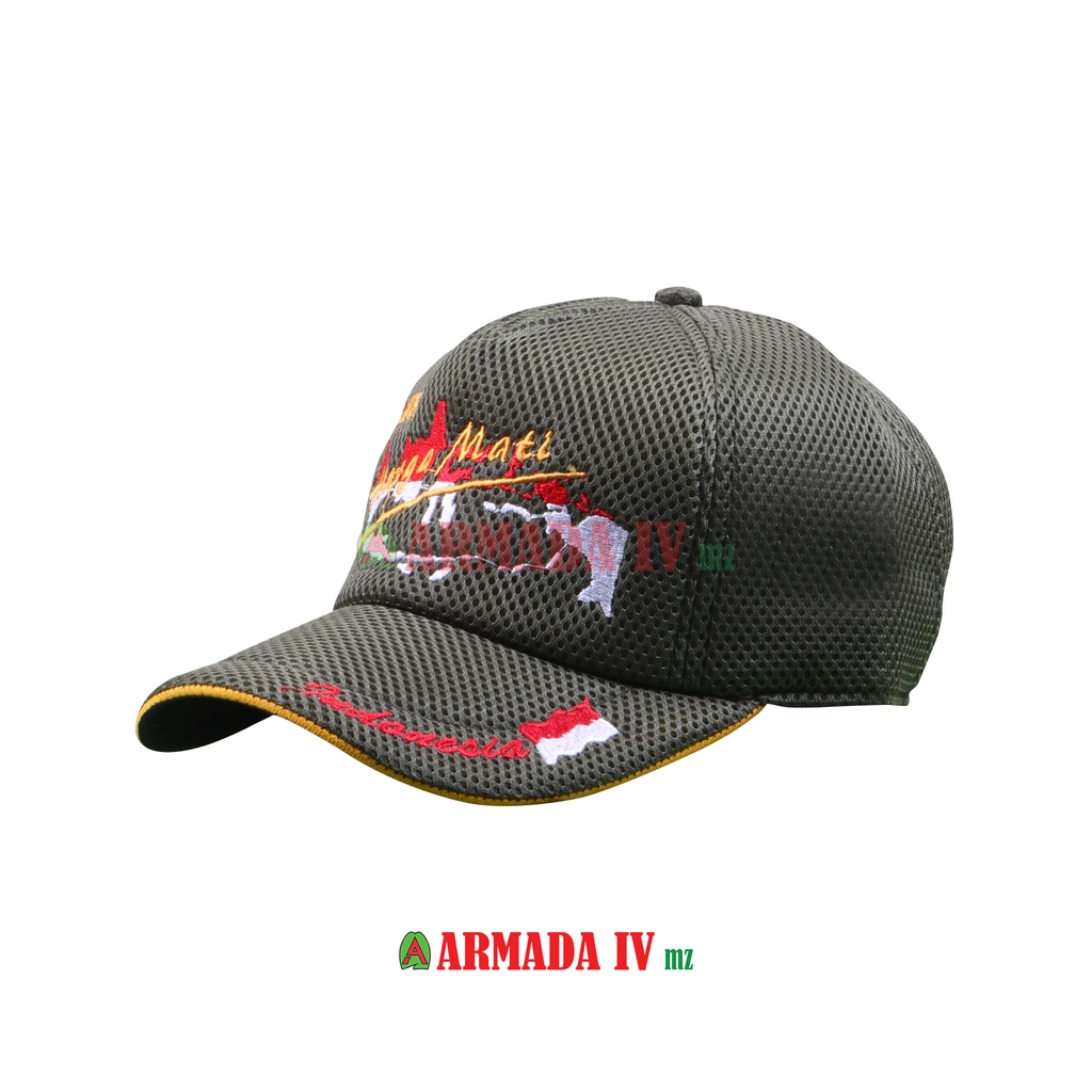 Topi Jaring Hijau NKRI HARGA MATI Topi Jala List Kuning