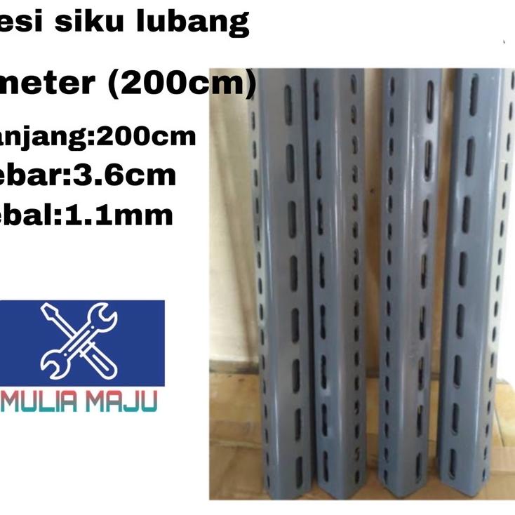 Borong besi siku lubang 200cm (2meter)