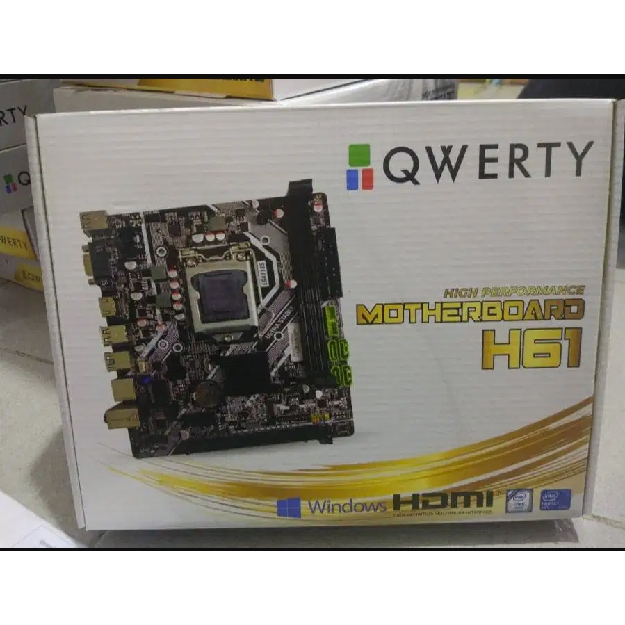 MOTHERBOARD H61 QWERTY NVME / SATA DDR3 USB3 LGA 1155 INTEL I3 I5 I7 HDMI