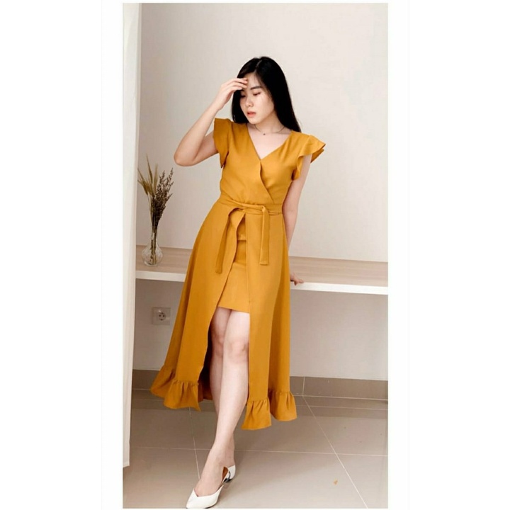 WSE390 - Dress Kanon Wanita Super Premium Bahan Lembut Tidak Berbulu Warna Tidak Luntur PREMIUM QUALITY