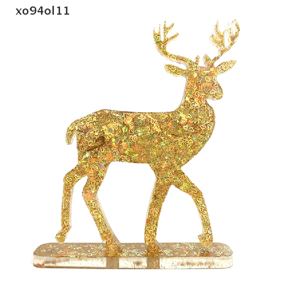 Xo Ornamen Cetakan Silikon Resin Rusa Natal DIY Desktop Elk Ornament Resin Mold OL