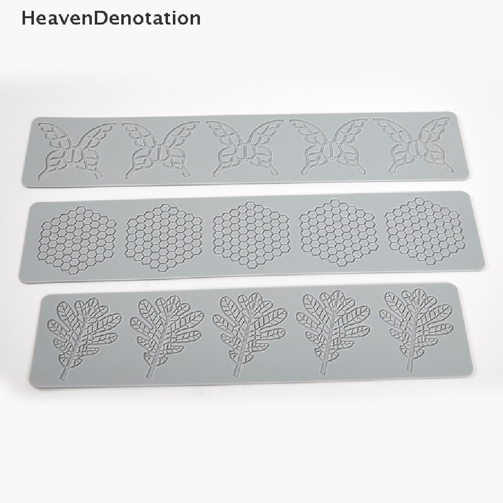 [HeavenDenotation] Leaf / Butterfly / Honeycomb Design Lace Mat Fondant Cake Mold Sugar Craft Silicone HDV