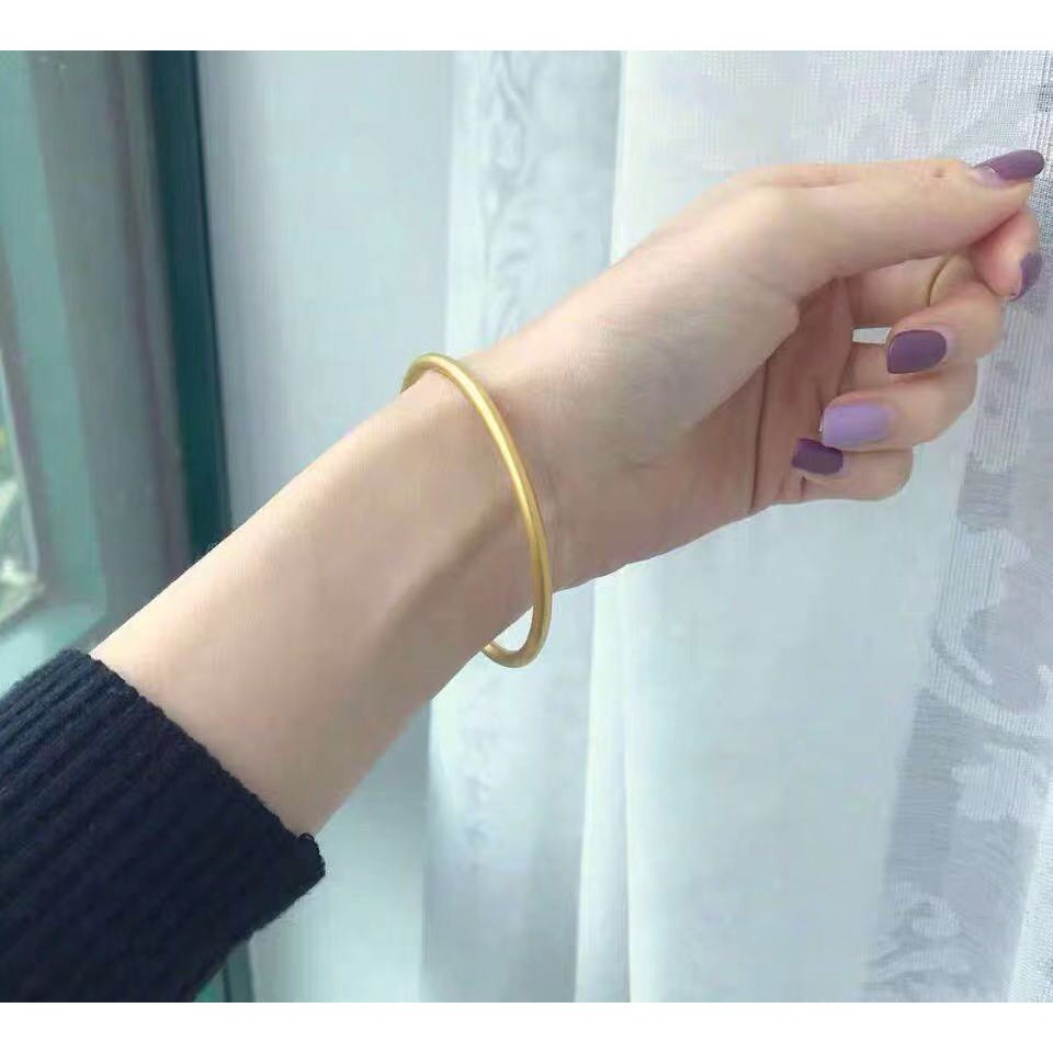 Gelang Bahan Titanium Steel Warna Emas Gaya Jepang Korea Untuk Wanita