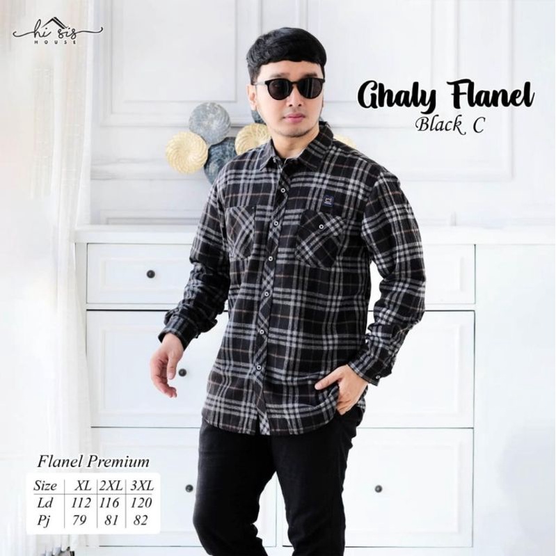 KEMEJA GHALY ZION BY HI SIS HOUSE | Kemeja Flanel Premium Lengan Panjang