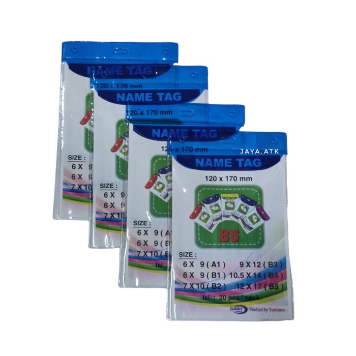 

Sale NAME TAG ID CARD PLASTIK MIKA B5 12 X 17CM TANDA PENGENAL NAMA PANITIA