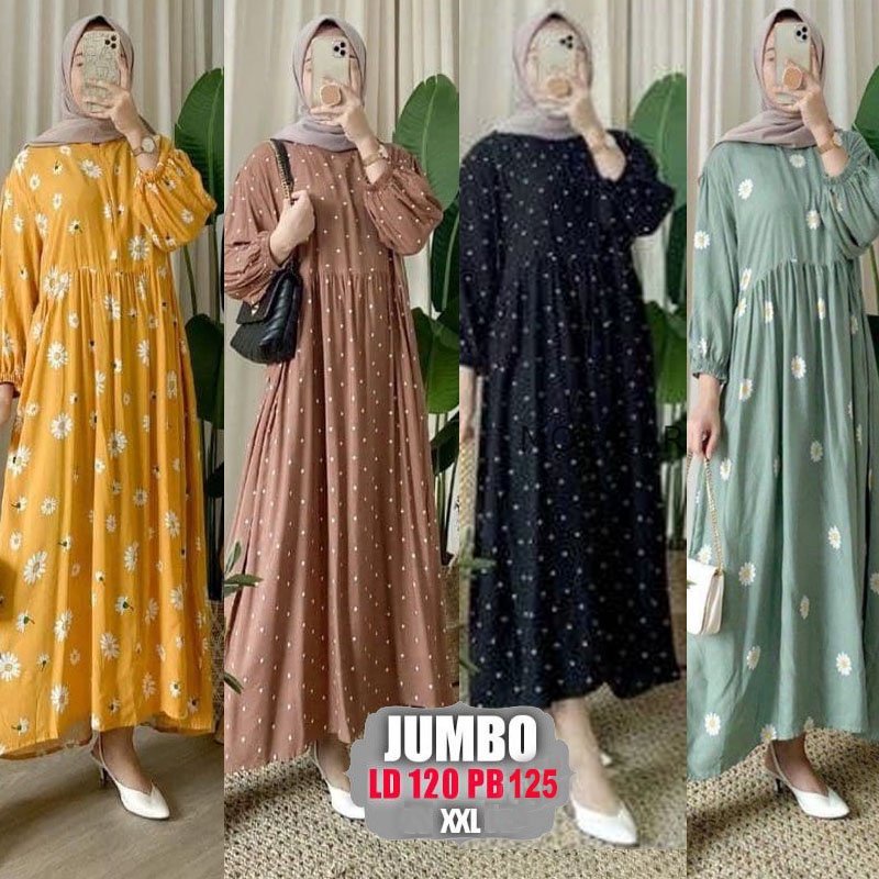 Midi Dress Rayon Dress Muslim Jumbo Premium LD 120cm
