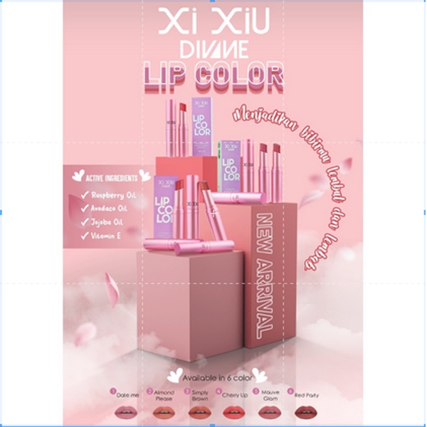 [LIPSTICK | 6 WARNA | BPOM] Xi Xiu Divine Lip Color - Lipstick | XIXIU LIPSTICK_Cerianti