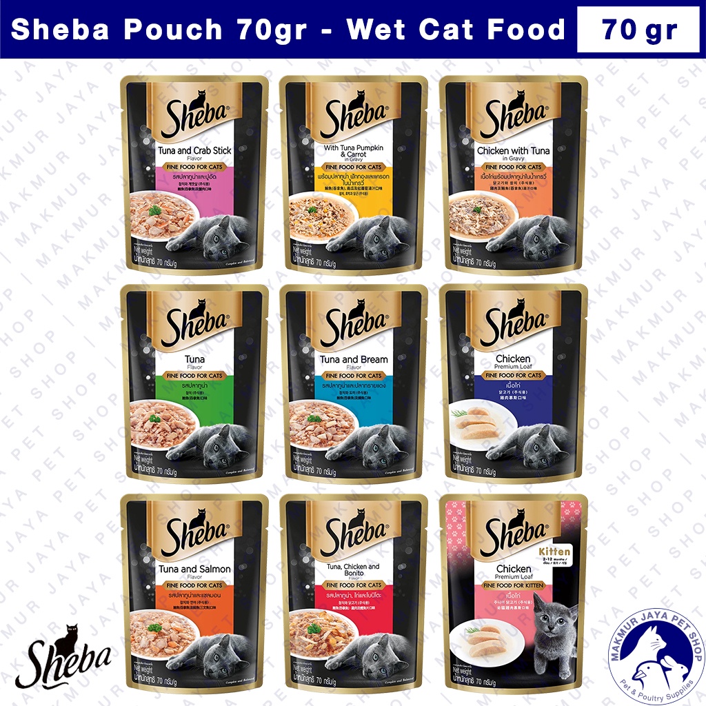 SHEBA POUCH 70gr / Wet Cat Food / Makanan Kucing Basah 70gr