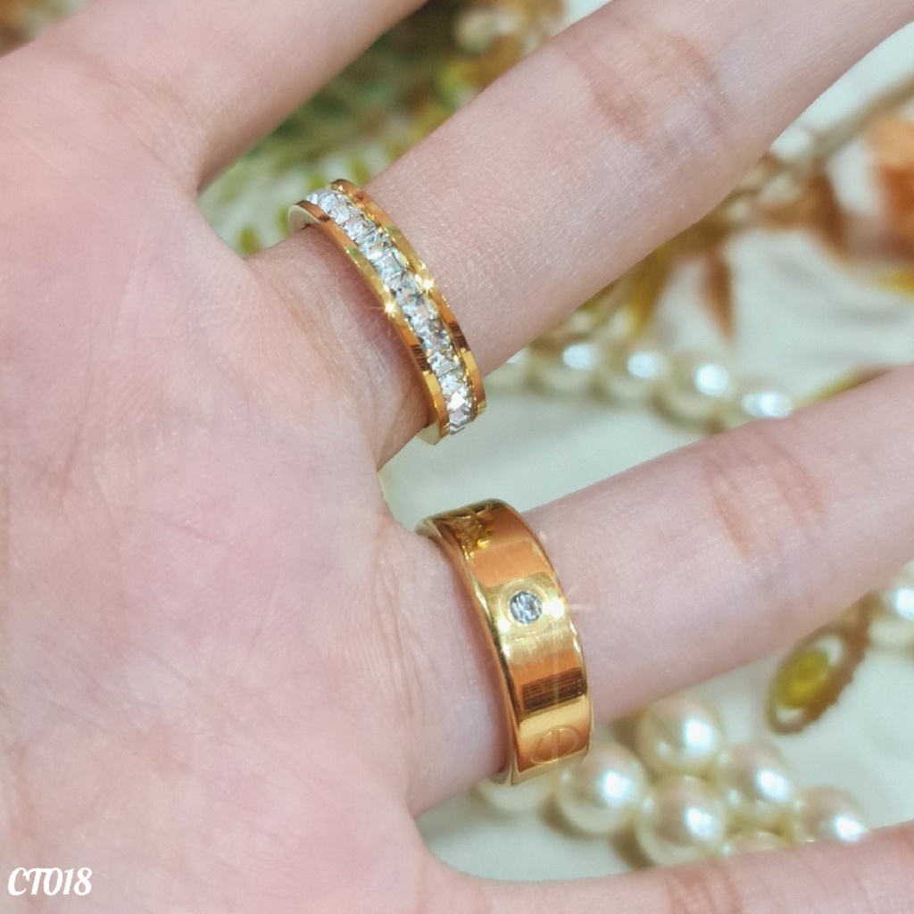 PGX Cincin Titanium Couple Tunangan Aksesoris Fashion Perhiasan Anti Karat - CT018