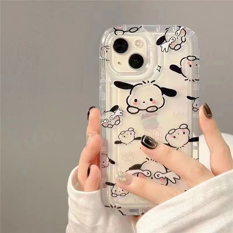 IPHONE Ins Pacha Pola Anjing Cocok Untuk Iphone14 14pro 14plus 13 13mini 13pro 13prm iPhone12 7Plus 8Plus Xr XS 13 12mini Pro Max Empat Sudut Casing Ponsel Tahan Guncangan