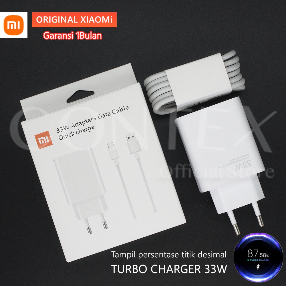 Charger Xiaomi Redmi 33Watt Usb to Type-C Mi Turbo Charge Original 100%