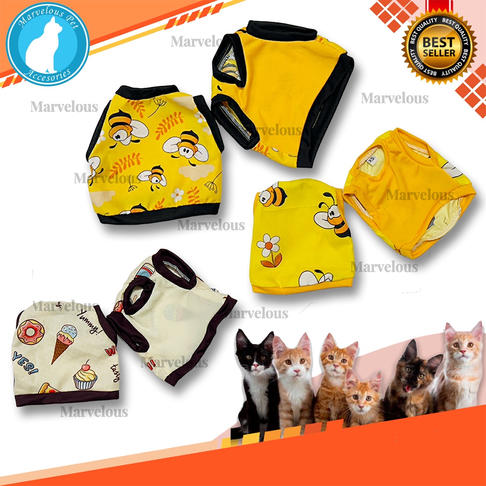 Kaos Baju Kucing Bahan Katun Aneka Motif Karakter Lucu Model Kutungan