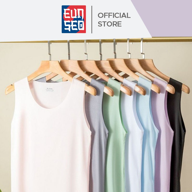 EUNSEO Kaos Dalam Wanita Tanktop Wanita Ice Silk Cool Fashion Korea Tanktop Wanita Tali Lebar