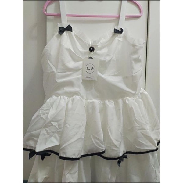 [MikanHiro Store] Lolita large size summer style white sweet and spicy loose suspender dress with high-quality milk and sweet princess dress