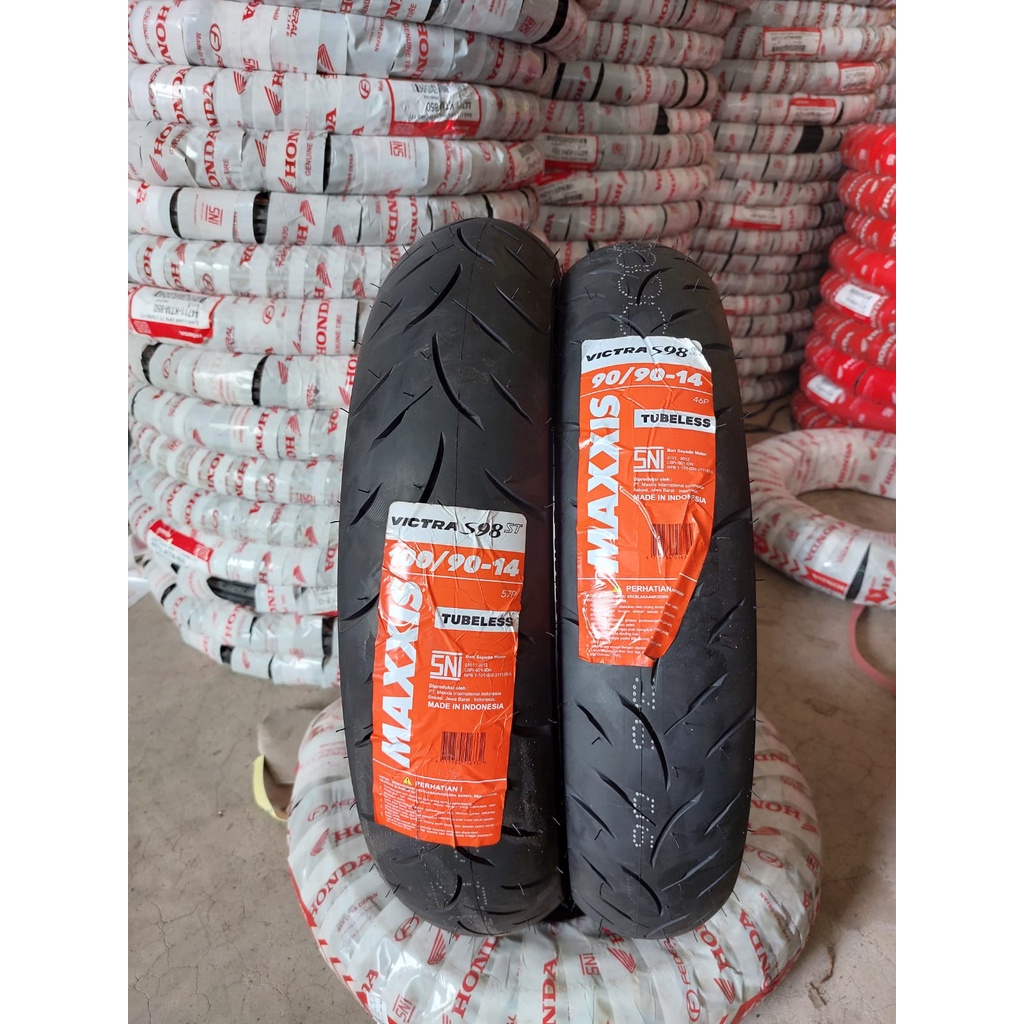 Sepasang MAXXIS Ban Motor Lexi Ring 14 Uk 90/90-14 & 100/90-14 Tubeless Beat/Vario/Scoopy 14 - MAXXI