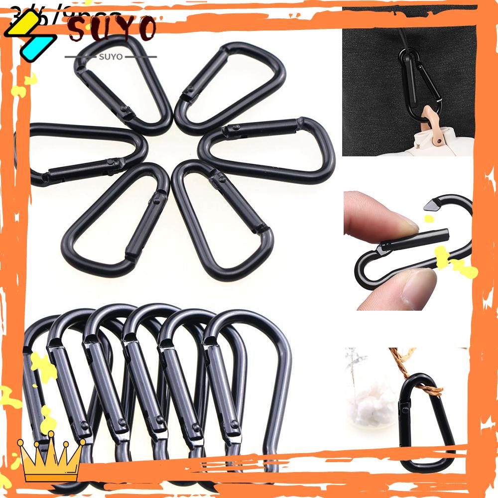 Suyo 3 /6/9pcs D Carabiner Aluminium Alloy Packback Gesper Gantungan Kunci Luar Ruangan