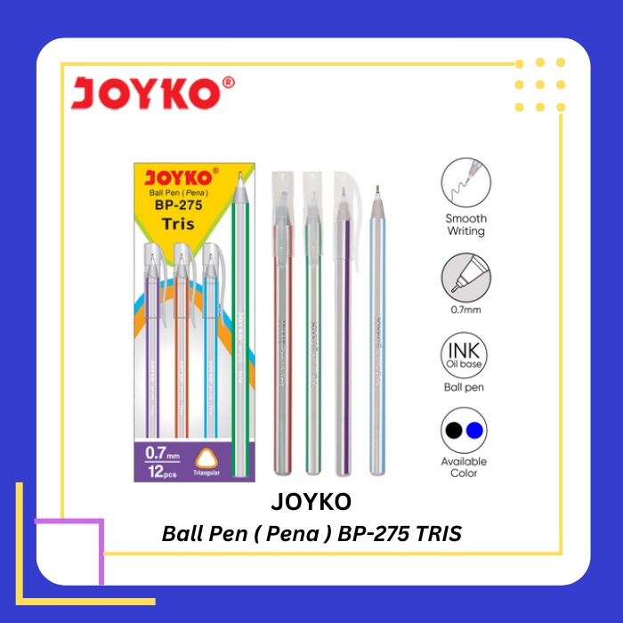 

JOYKO TRIS Ball Pen Pulpen Pena BP-275 1 pak - 12 pcs