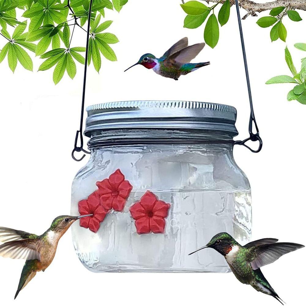 Solighter Bird Water Feeder Outdoor Botol Tempat Makan Gantung Burung Dekorasi Taman Port Makan