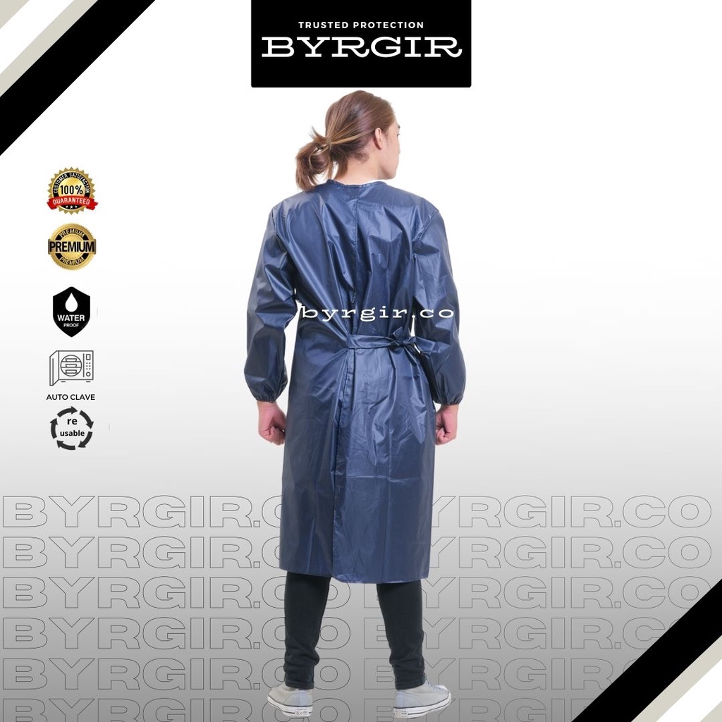 BYRGIR Baju Safety Suit Jubah Surgical Gown Gaun Operasi Bedah Medis APD Putih Rumah Sakit