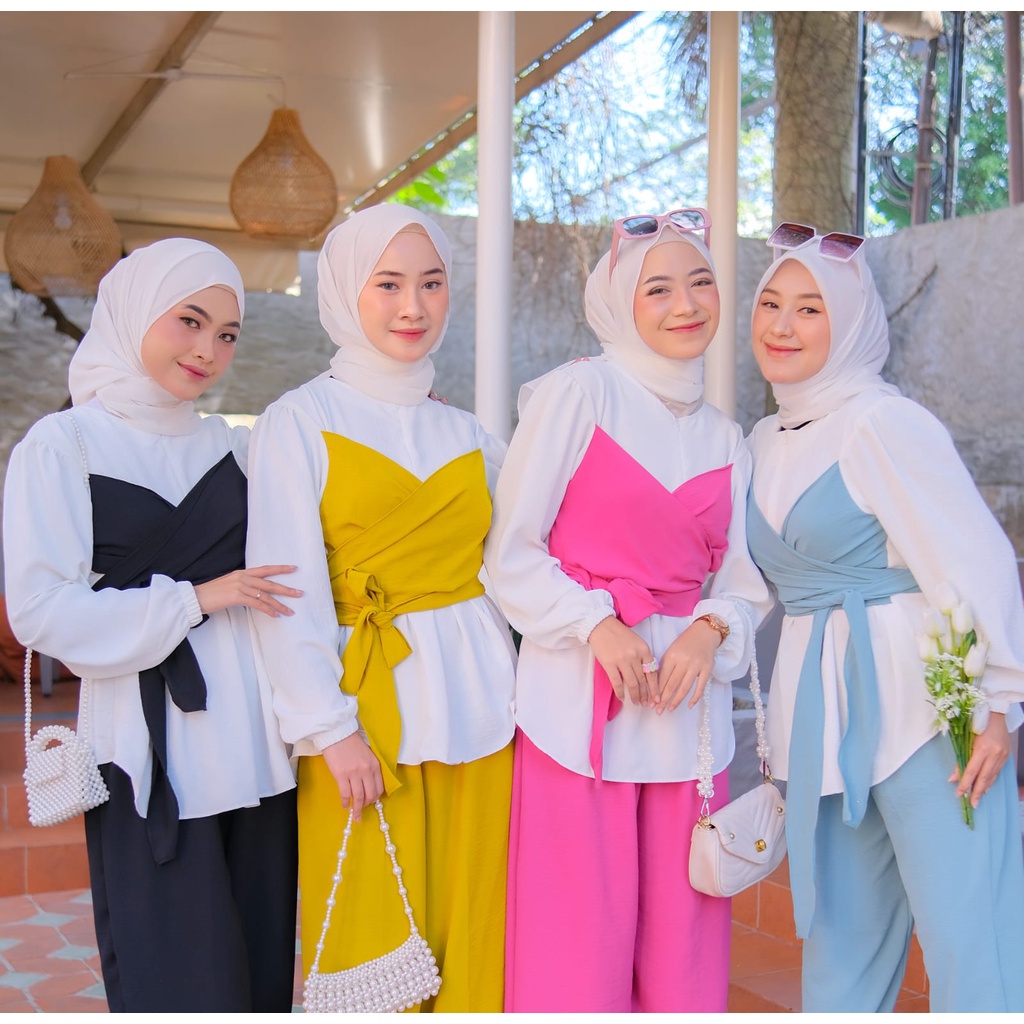 AGATHA SET CRINKLE AIRFLOW - SETELAN WANITA KEKINIAN - SETELAN WANITA POLOS