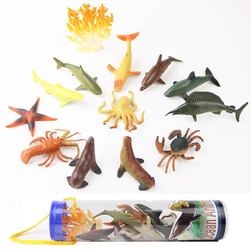 Miniatur Animal Miniatur Hewan Mainan Hewan Karet Miniatur Dinosaurus Mainan Dinosaurus Karet Set Mainan Miniatur Karet 12pcs