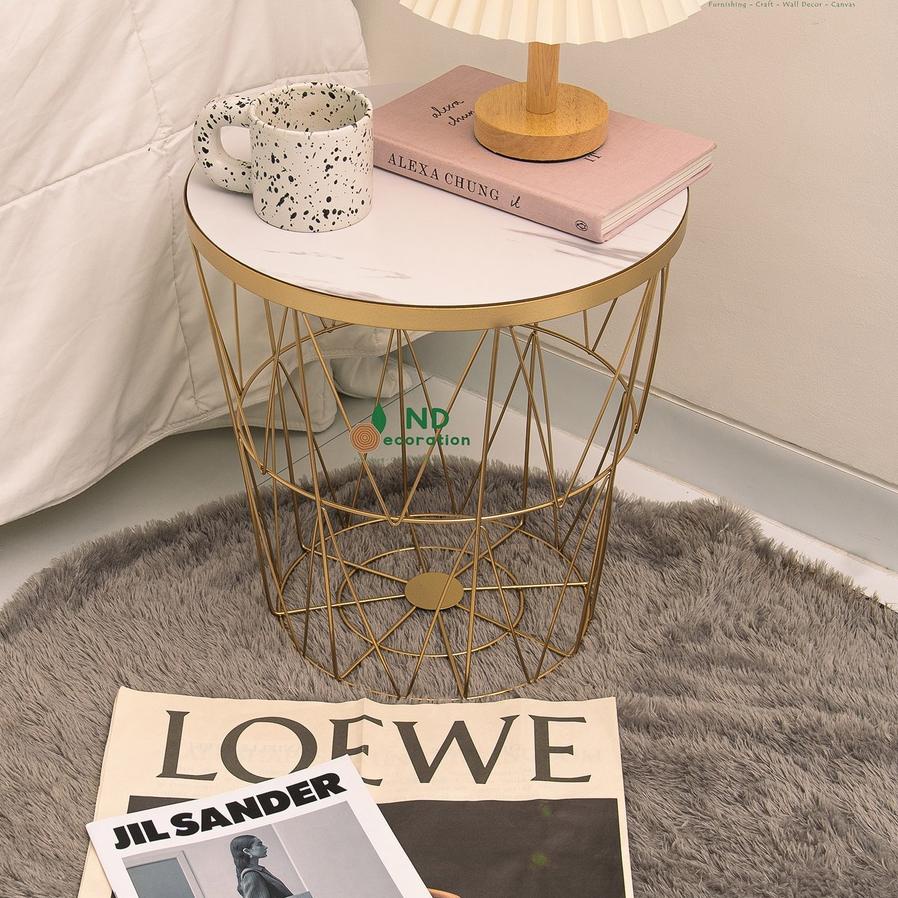 ➼ Meja Topaz Meja Bulat Besi Kayu Minimalis Furnishing / Meja topaz / meja informa / meja storage mi