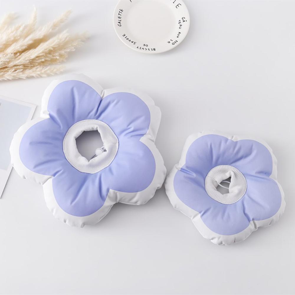 Timekey Lovely Flower Lembut Elizabeth Ring Adjustable Pet Collar Penutup Kepala Tahan Air Gores Dan Anti Gigit Anjing Kucing Kerah Perlengkapan Hewan Peliharaan K5T6