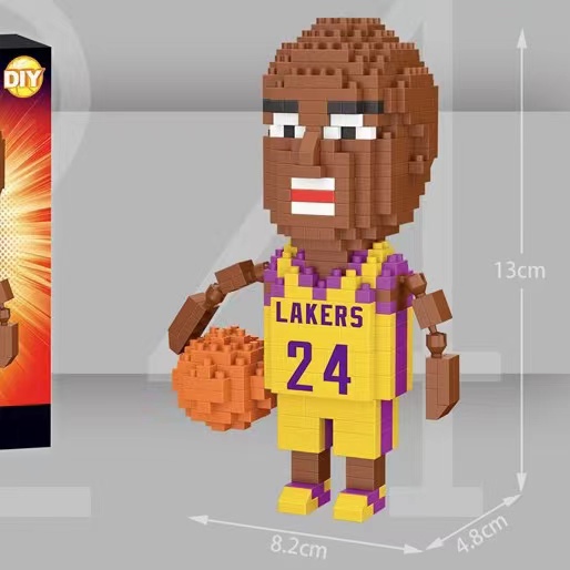 Blok Bangunan Partikel Kecil Kompatibel Dengan Lego NBA Kobe James Perakitan Pendidikan Anak Mainan Anak Laki-Laki Hadiah