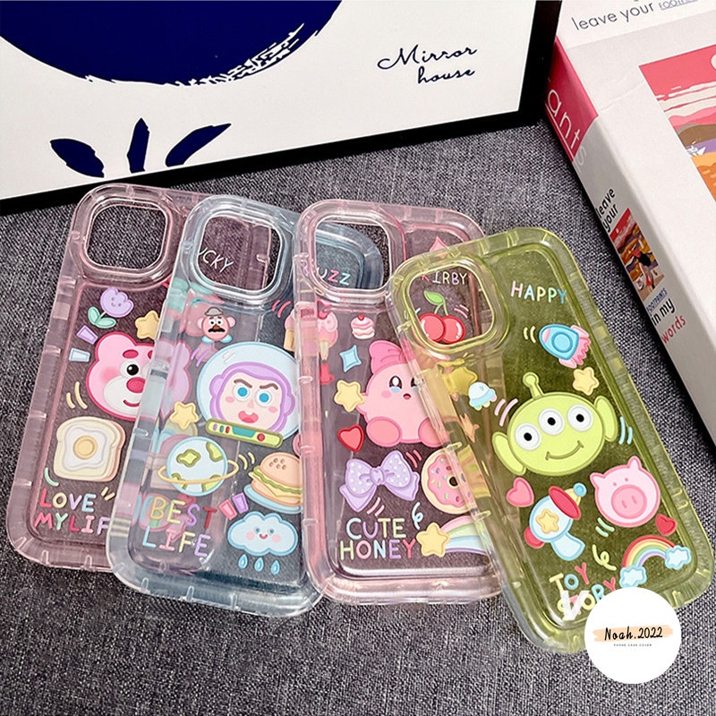 IPHONE Casing Transparan Kompatibel Untuk Iphone11 14 13 12 Pro MAX XR 6 6S 7 8 Plus X XS MAX Kartun tory Alien Buzz Lightyear Shockproof Airbag TPU Back Cover Soft Phone Case