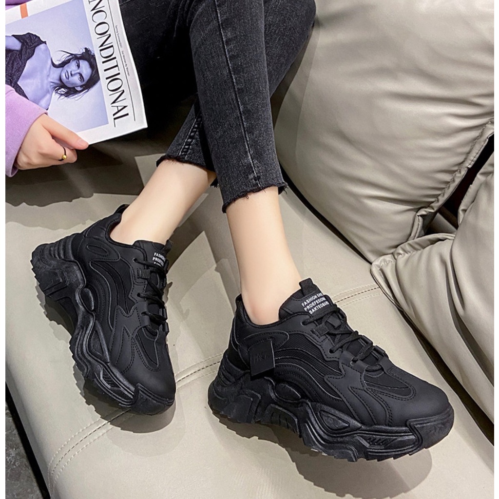 AVANCEID 1922 Sepatu Sneakers Wanita Sekolah Olahraga Sport Hitam Browm Import