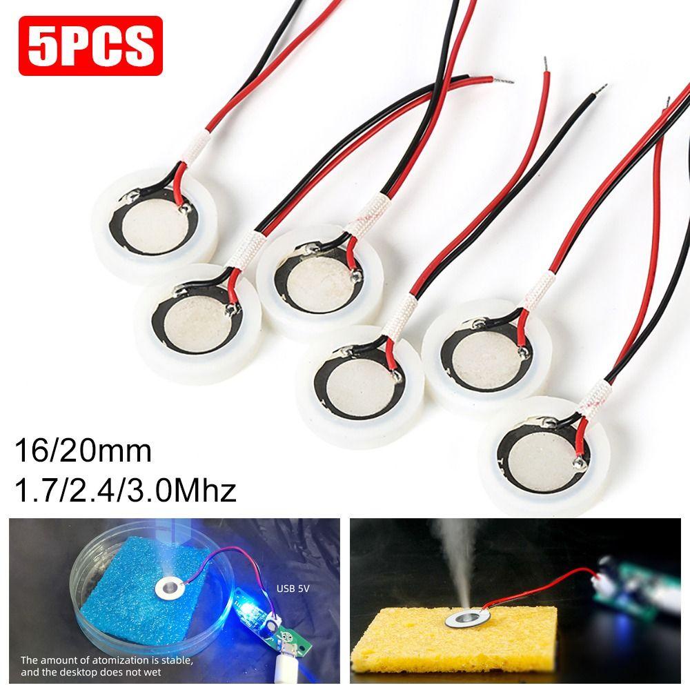 Preva 5pcs Chip Atomisasi Ultrasonik16/20mm Piezoelektrik Keramik Nebulizer Fogger Sensor