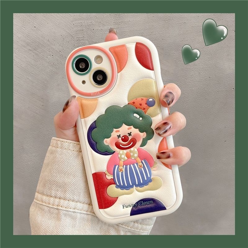 IPHONE Casing Ponsel Motif Kartun Badut Lucu Timbul Kompatibel Dengan Iphone12 13 14 11 Pro Max X Xs Max Xr Hhzaqp