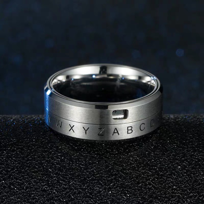 Cincin Jari Telunjuk Model Putar Bahan Titanium Steel Hypoallergenic Gaya Hipster Retro Untuk Unisex