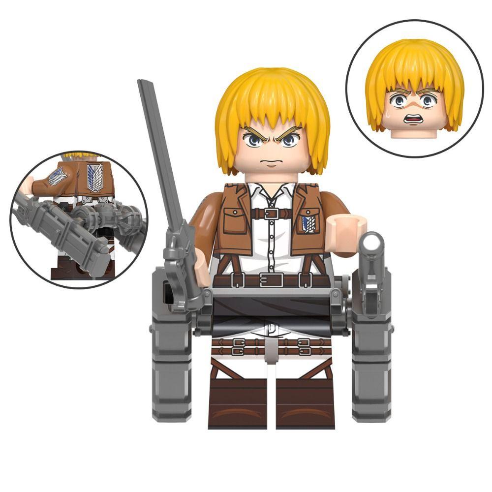 REBUY Rebuy Attack on Titan Blok Model Kecil Mainan Anak Kreativitas Angka Mainan Dekorasi Rumah Erem Jaeger Armin Levi Collection Mainan Rakitan Mainan Blok Bangunan Mainan