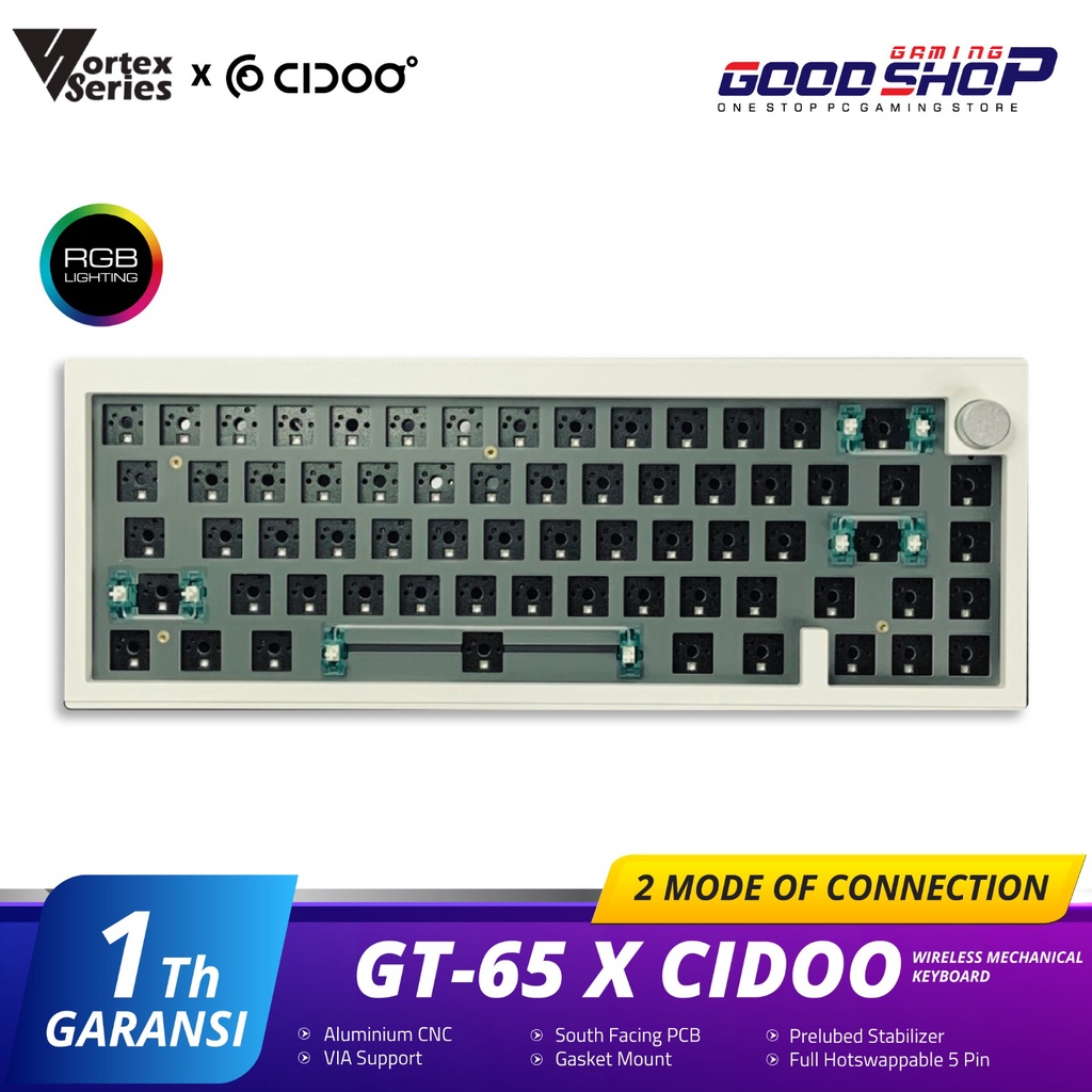 VortexSeries GT-65 X Cidoo Aluminium CNC Wireless Mechanical Keyboard