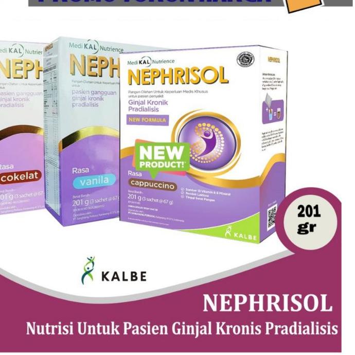 

► NEPHRISOL CAPPUCINO VANILA 201GR SUSU GINJAL PRA DIALISIS ➨