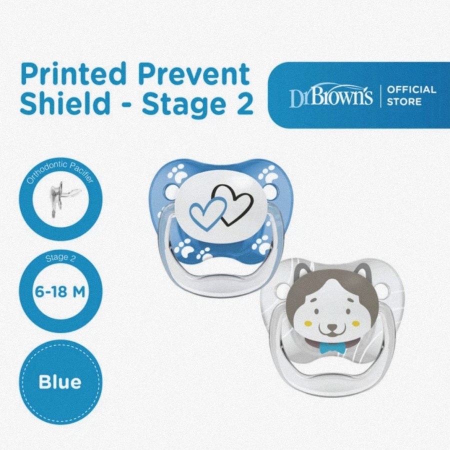 Dr. Brown's PreVent Printed Shield Pacifier/ Empeng Bayi 6-18m