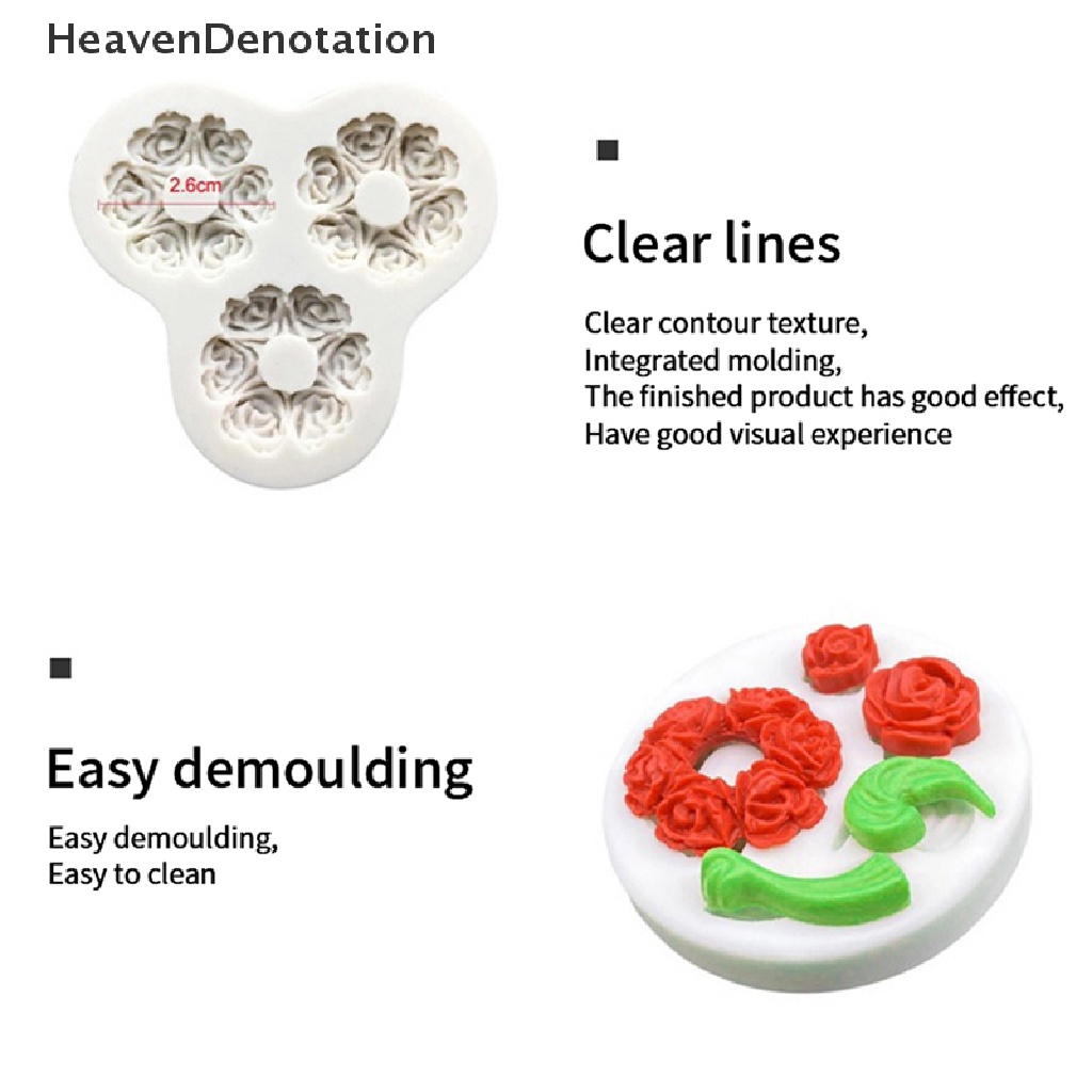 [HeavenDenotation] 1pc 3D Mini Bunga Mawar Teko Cetakan Silikon DIY Coklat Fondant Tools Mould HDV