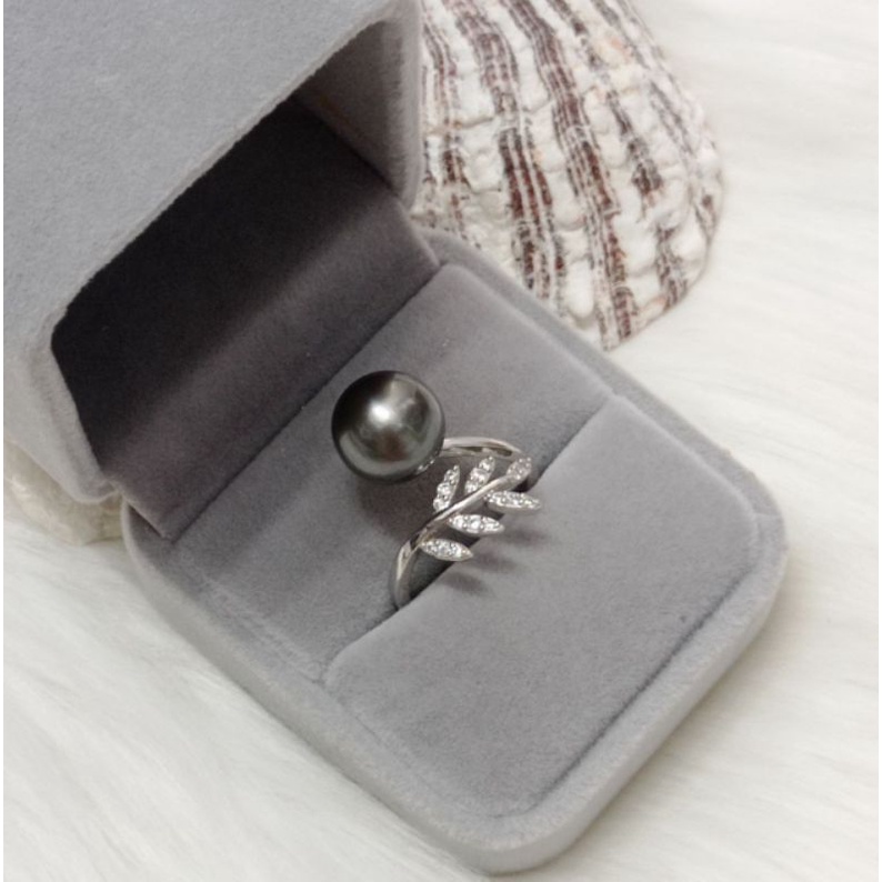 BERSERTIFIKAT CINCIN MUTIARA LAUT HITAM TAHITIAN PEARL LOMBOK CINCIN MEWAH