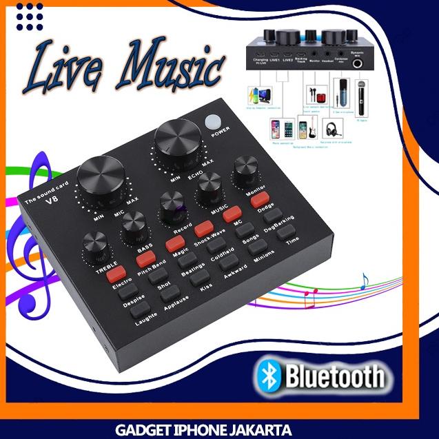 Serba Grosir Soundcard V8 / Sound Card V8s V8 F998 X50 / Bluetooth Audio Usb External Live Mixer Aud