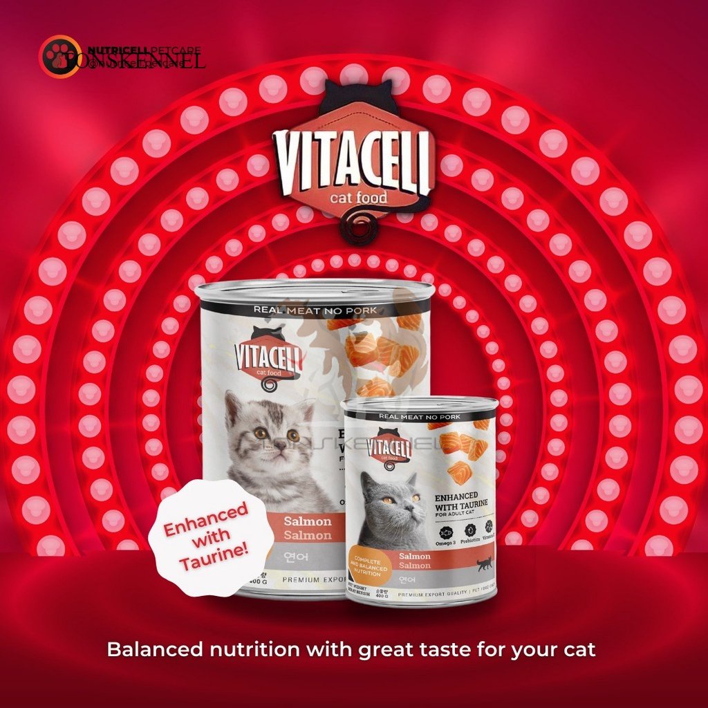 VitaCell Wetfood Makanan Basah Untuk Kucing 400Gr Anakan Anak Dewasa Kitten Adult Salmon Tuna