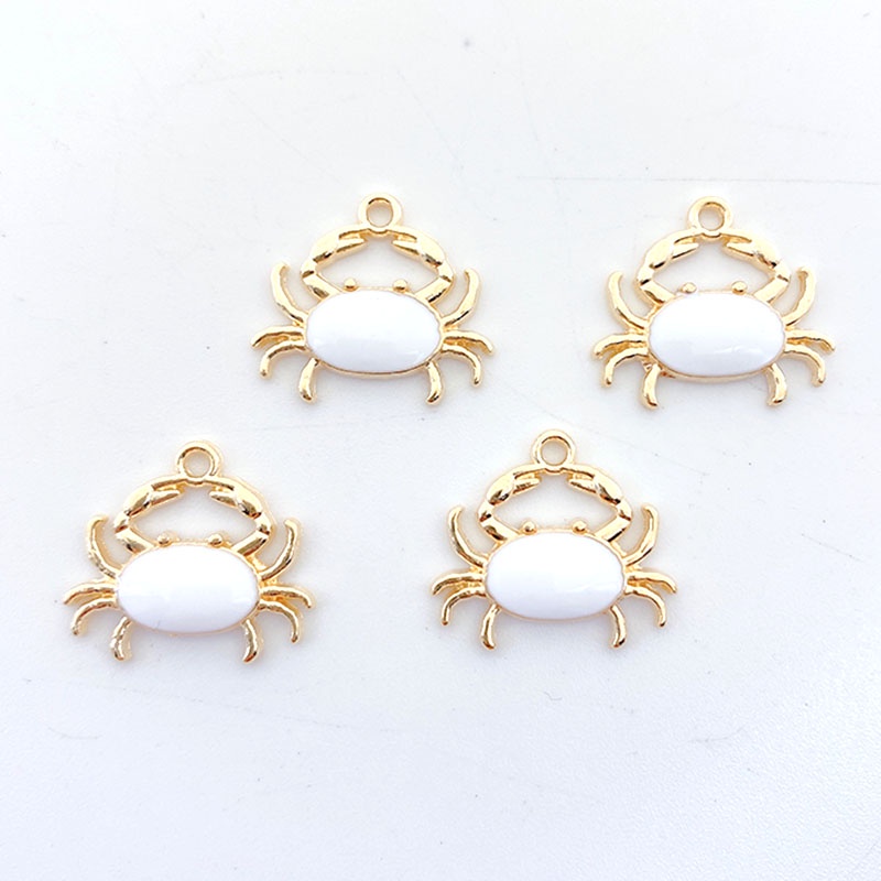 4pcs Liontin Kepiting Liontin Tetesan Minyak Bahan Alloy Seri Laut Untuk Produksi Perhiasan Kalung Gelang Diy