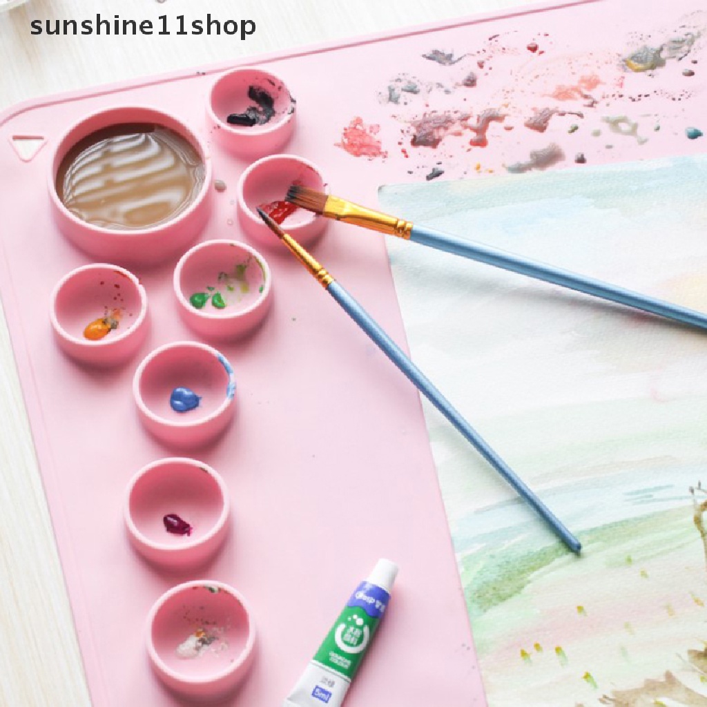 Sho Silicone Paing Mat Palet Pigmen Non-Stick Craft Mat Untuk Paing Tinta Blending Watercoloring Stamping Crafg Alat N