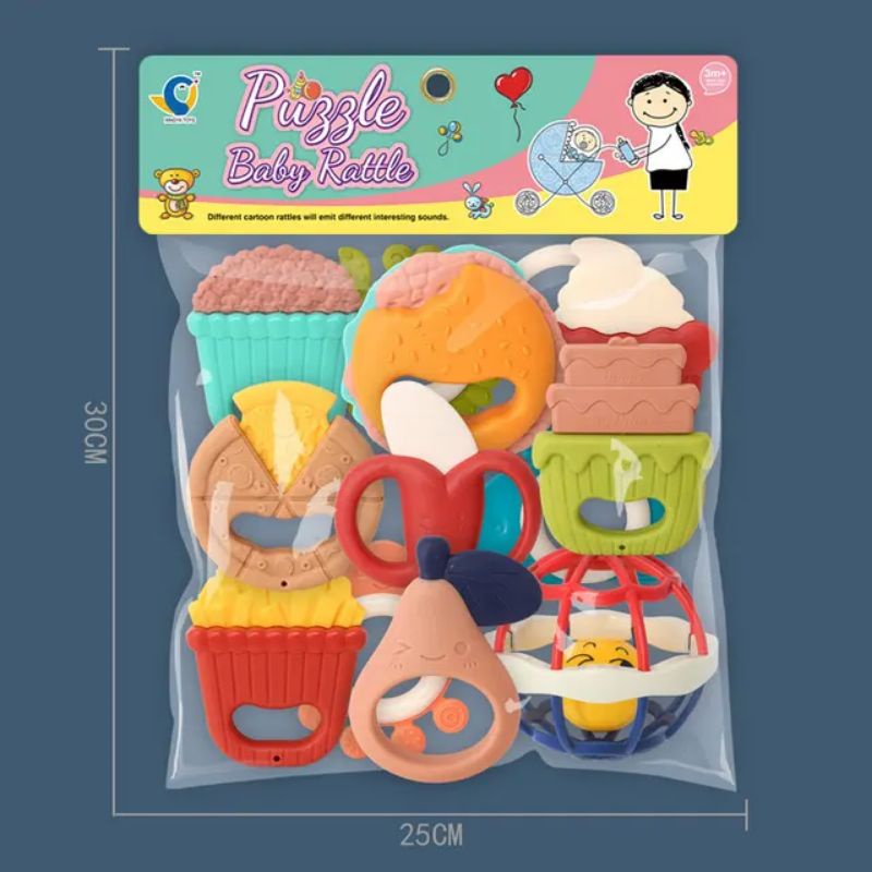 13in1 Mainan Bayi Rattle Teether Set Hemat Seri Food